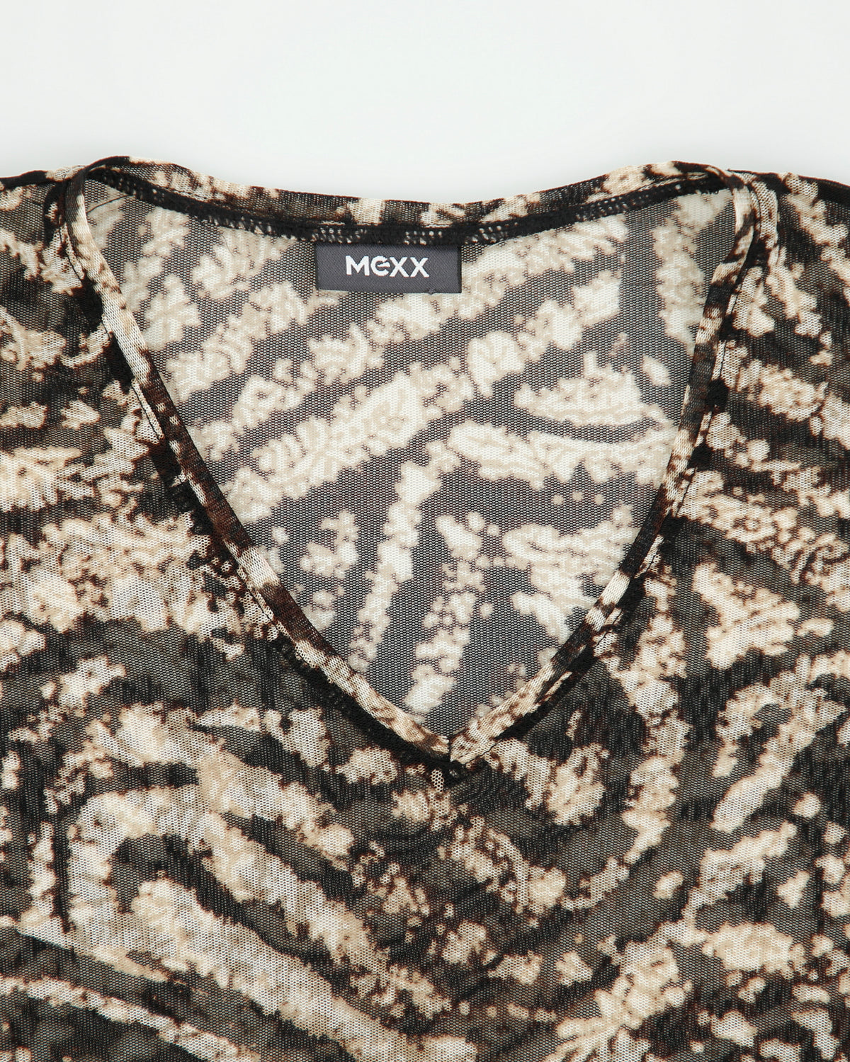 Vintage Y2K 00s Mexx V-neck Mesh Long Sleeve Top - S