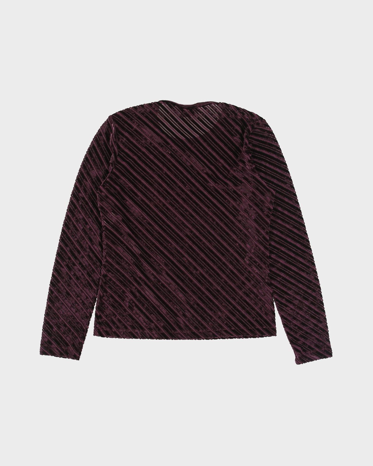 Vintage 1990s Beechers Brook Velvet Sheer Stripe Long Sleeve Top - S