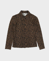 Vintage 1990s Le Chateau Made In USA Leopard Print Long Sleeve Blouse - S