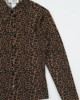 Vintage 1990s Le Chateau Made In USA Leopard Print Long Sleeve Blouse - S