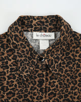Vintage 1990s Le Chateau Made In USA Leopard Print Long Sleeve Blouse - S