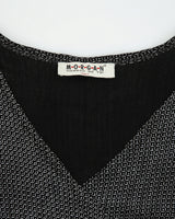 Vintage 1990s Morgan De Toi Sparkly Faux Wrap Mesh Bell Sleeve Top - M