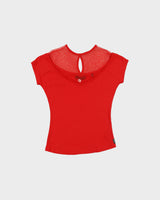 Vintage Y2K 00s Diesel Mesh Panel Cap Sleeve Top - S