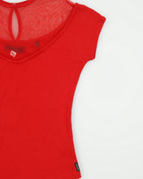 Vintage Y2K 00s Diesel Mesh Panel Cap Sleeve Top - S