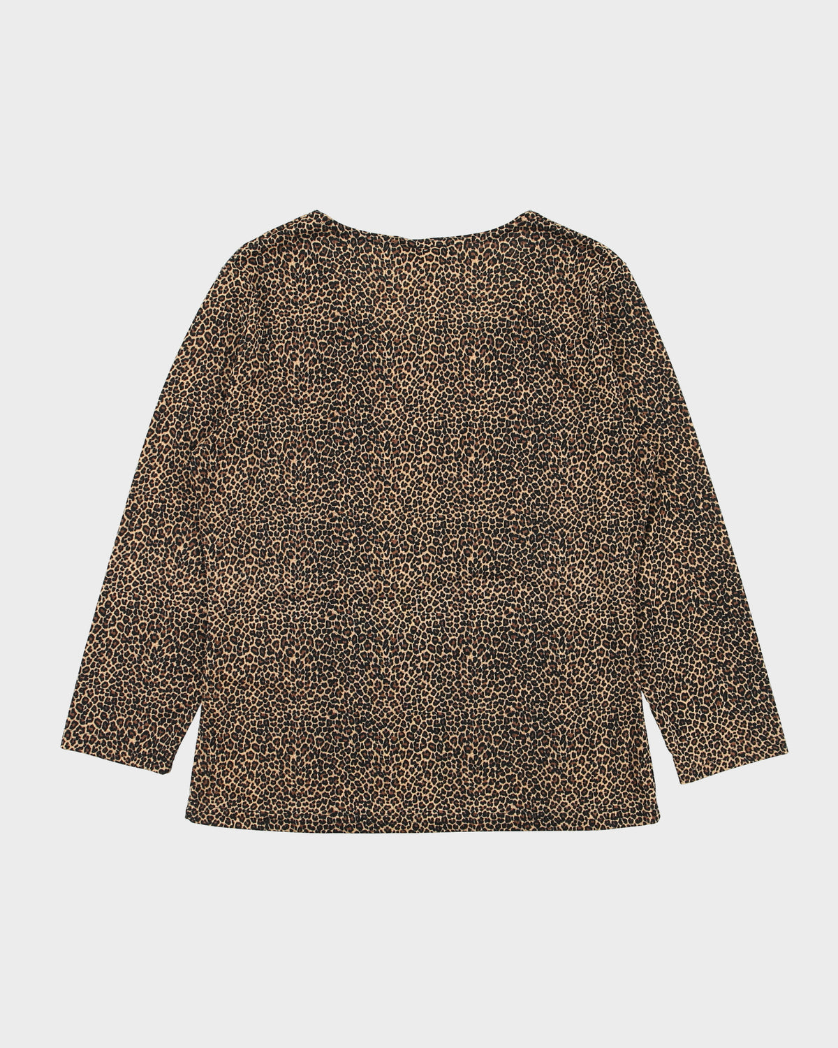 Vintage 1990s Susan Lawrence Slinky Leopard Print 3/4 Length Sleeve Top - M