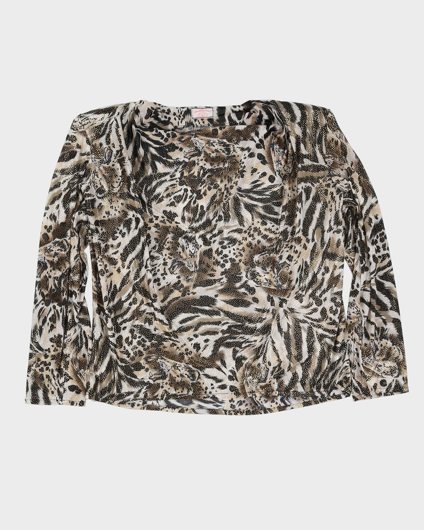 Animal Print Patterned Long Sleeve Top - L