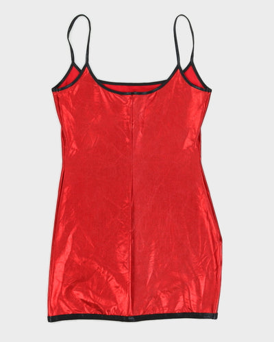 Y2K 00s Wicked Temptations Shiny Red Top/Dress - S/M