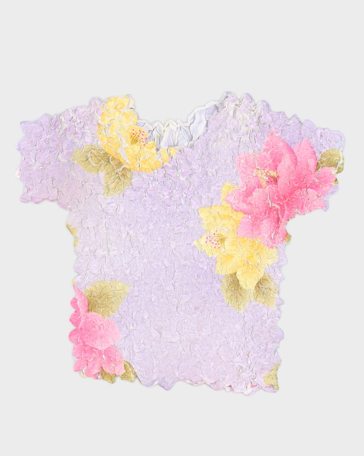 Y2K 00s Floral Popcorn Top - S/M