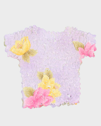 Y2K 00s Floral Popcorn Top - S/M