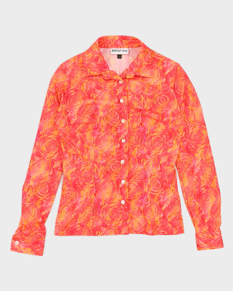 Y2K 00s Definition Pink & Orange Shirt - S