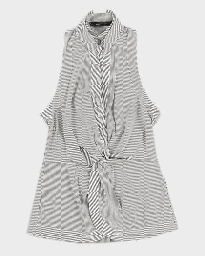 BCBG MazAzria Grey Striped Sleeveless Top - S