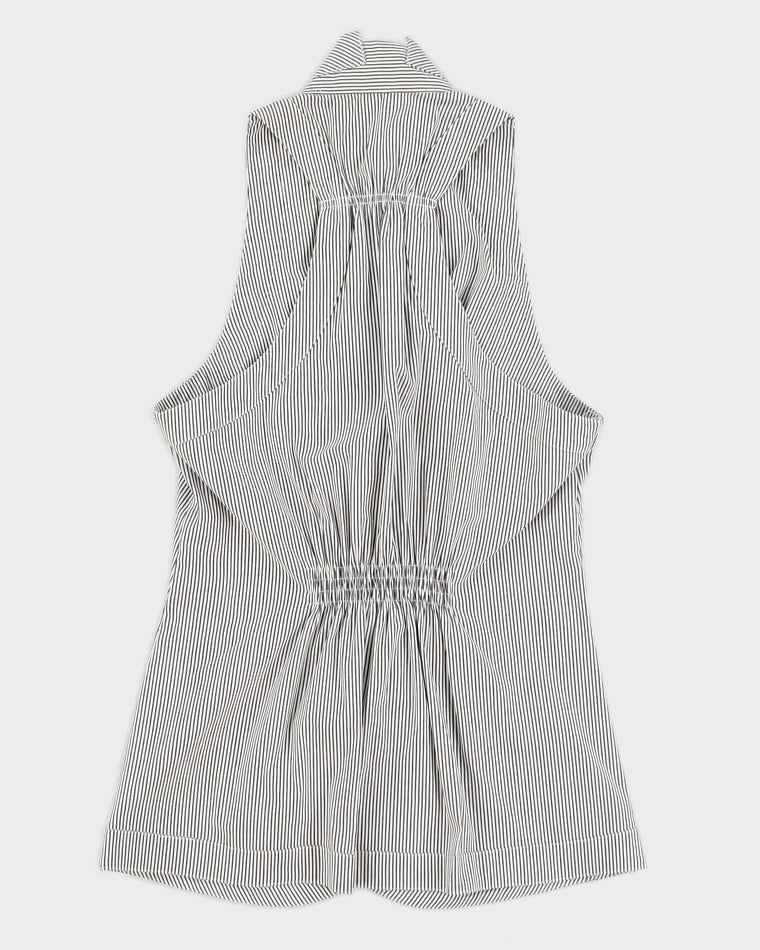 BCBG MazAzria Grey Striped Sleeveless Top - S