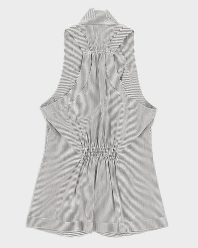 BCBG MazAzria Grey Striped Sleeveless Top - S