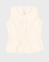 Liz Claiborne Pale Yellow Sleeveless Top - S