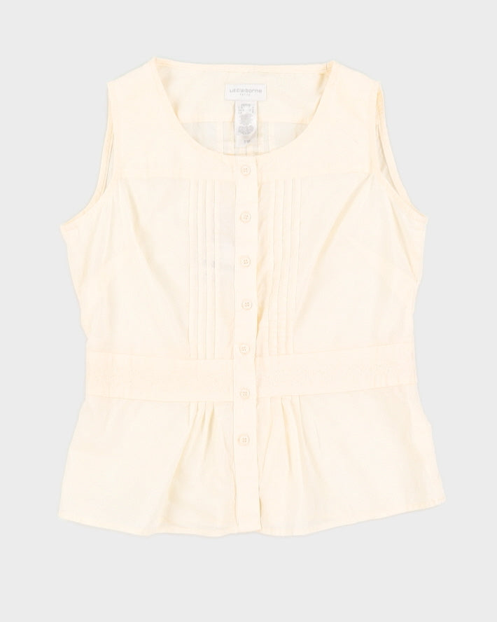Liz Claiborne Pale Yellow Sleeveless Top - S