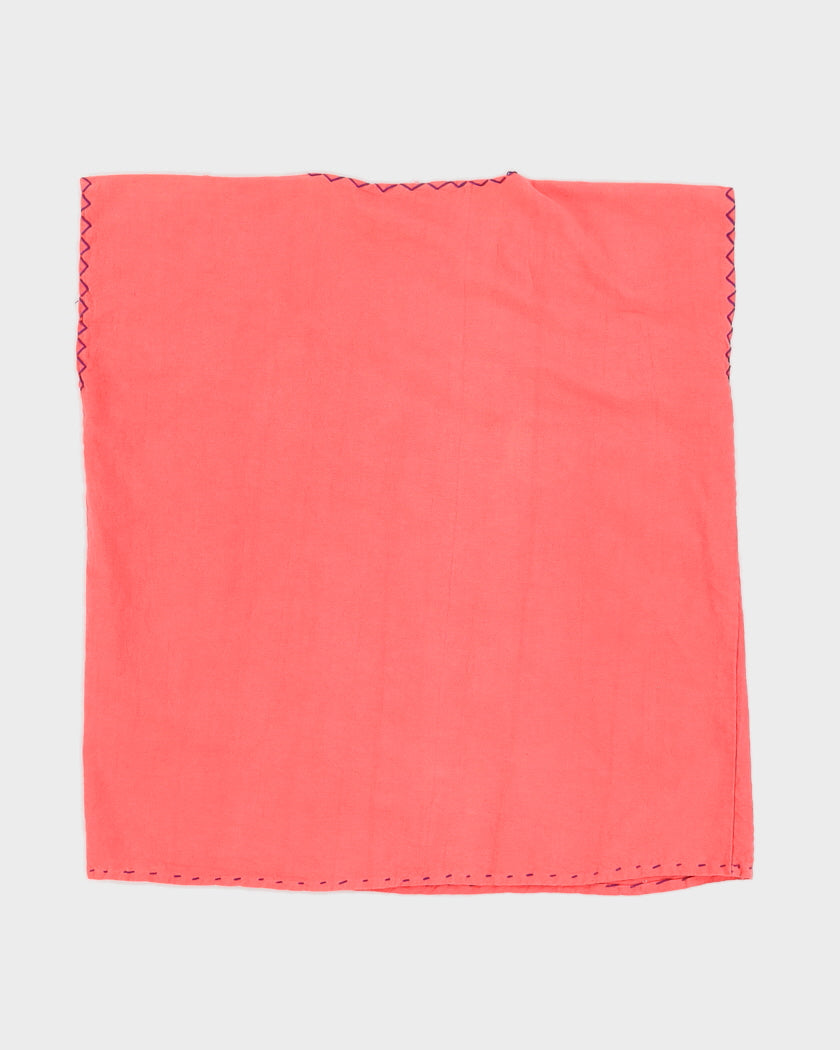 Pink Cotton Hand Embroidered Top - M