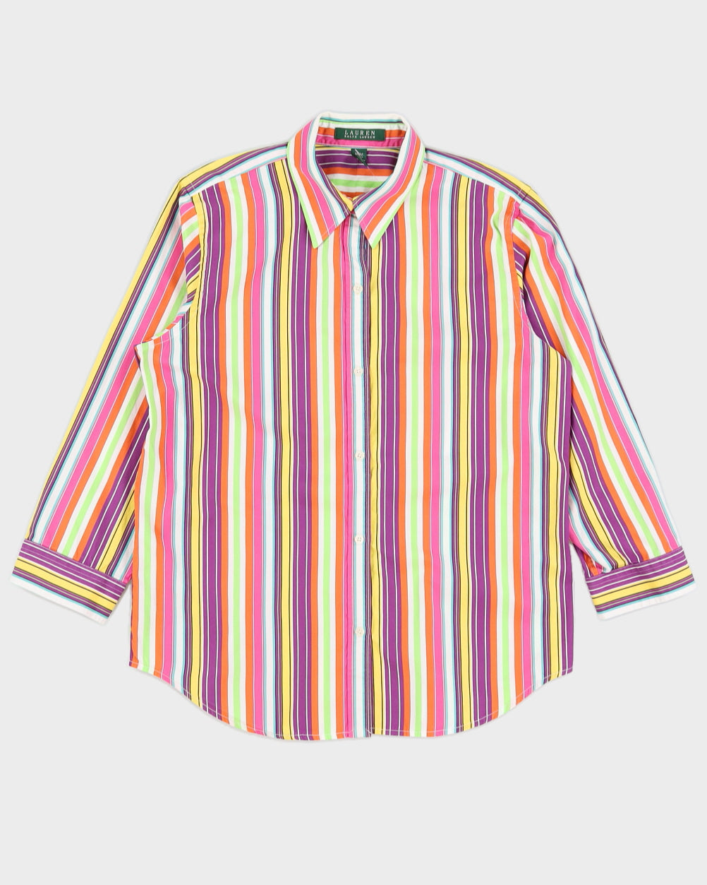 Lauren Ralph Lauren Pink Striped Blouse - M