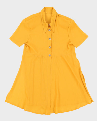Mustard Yellow Short Sleeve Blouse - S