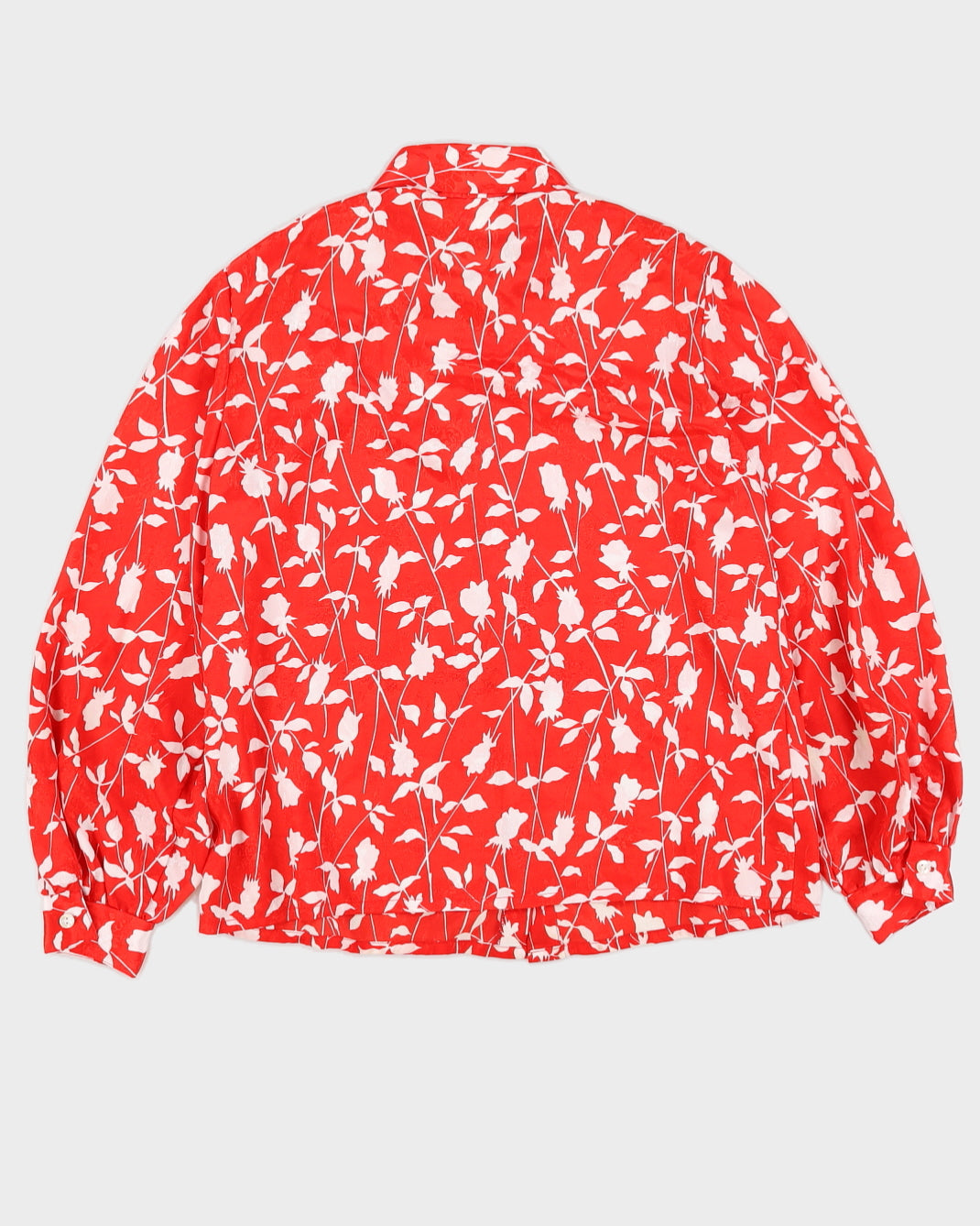 Red With White Pattern Blouse - M