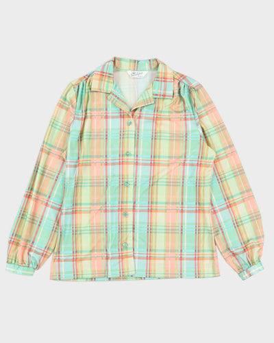 Vintage 1980s Green Pastel Blouse - M