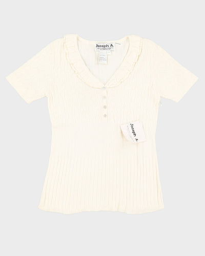 Vintage 90s Joesph A. Cream Knit Blouse - S