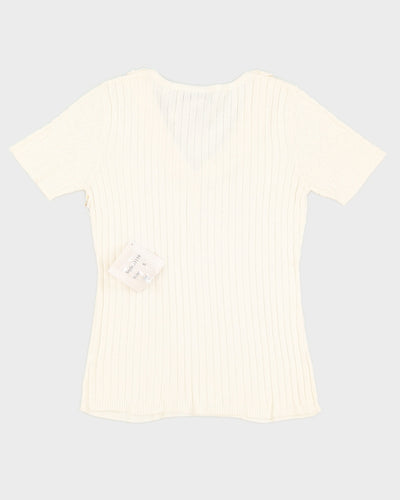 Vintage 90s Joesph A. Cream Knit Blouse - S