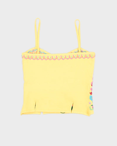Vintage 90s Etincelle Yellow Floral Tank Top - S/M