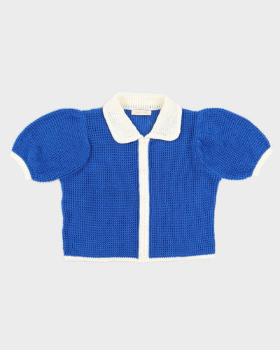 Rami J Hani Blue Babydoll Knit Crop - L