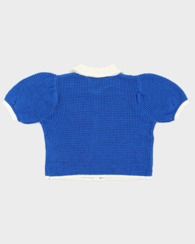 Rami J Hani Blue Babydoll Knit Crop - L