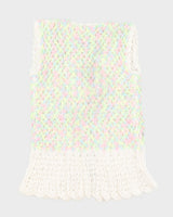 Vintage Multi Coloured Tie Up Front Knit Top - M