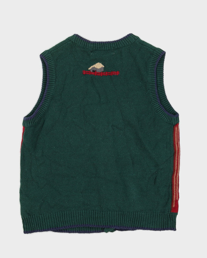 Vintage 90s Signature By Southern Isles Dog Print Sleeveless Cardigan - S