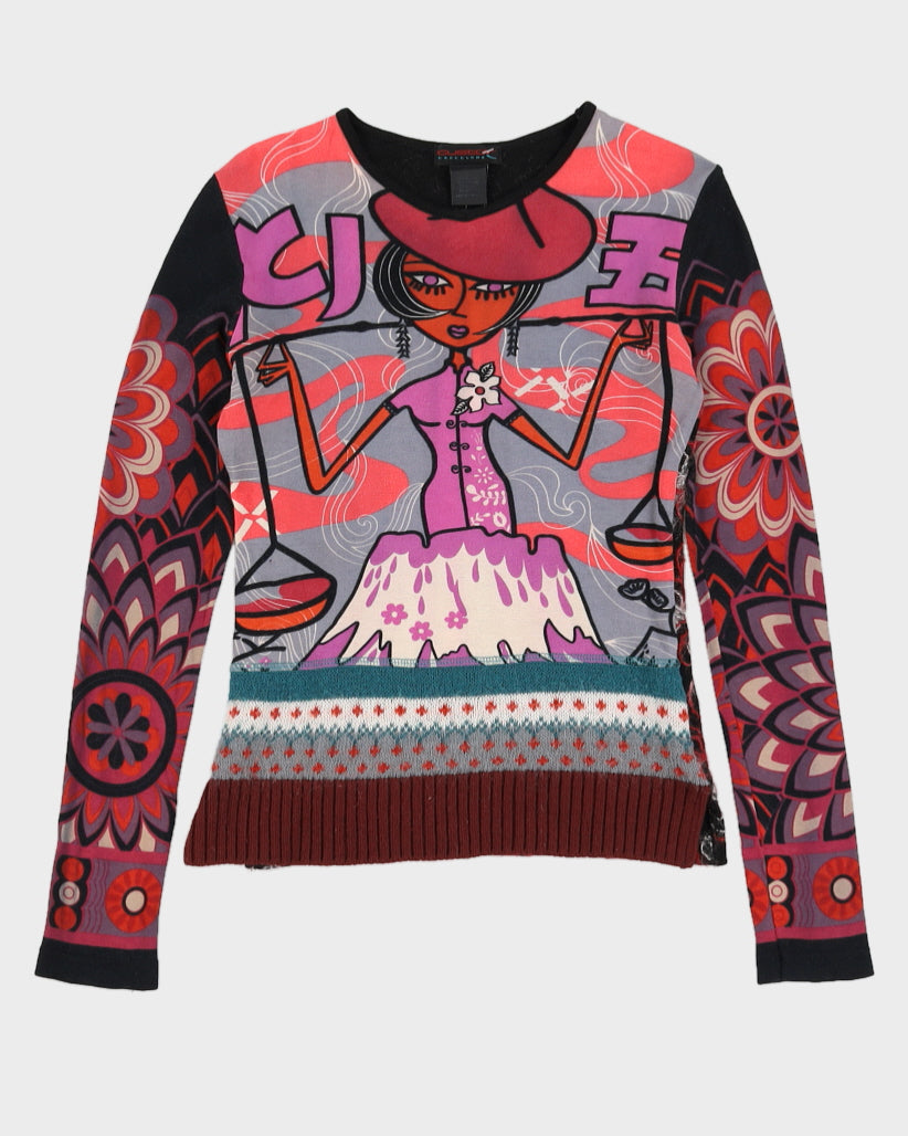 Y2K 00s Custo Barcelona Printed Top - S/M