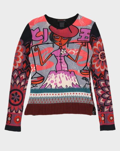 Y2K 00s Custo Barcelona Printed Top - S/M