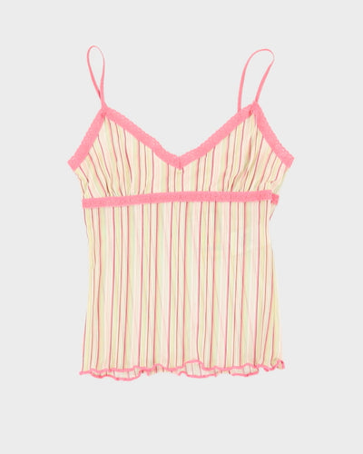 Y2K 00s Jacob Stripe Mesh Cami - S