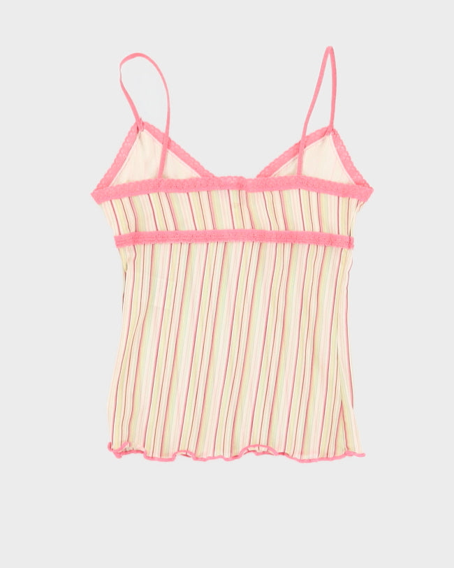 Y2K 00s Jacob Stripe Mesh Cami - S