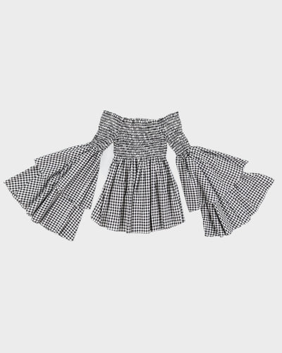 Caroline Constas Gingham Appolonia Top - L