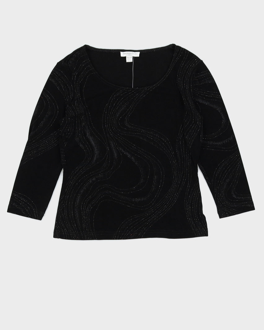 Y2K 00s Proportion Petite Black Glittery Top - XS