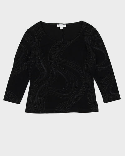 Y2K 00s Proportion Petite Black Glittery Top - XS