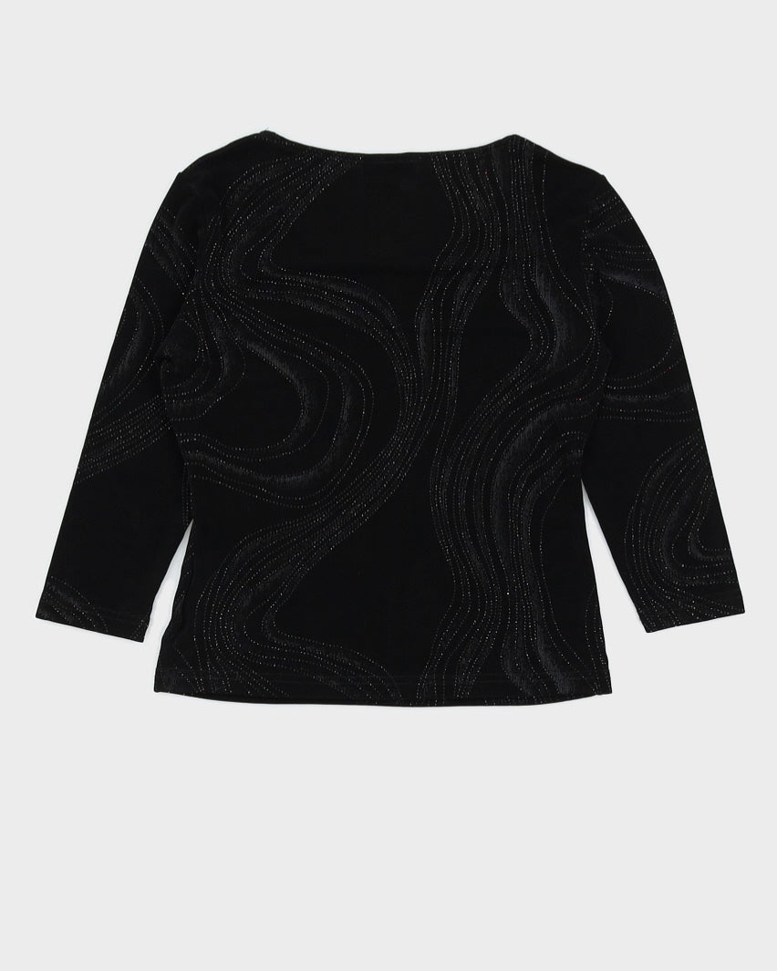 Y2K 00s Proportion Petite Black Glittery Top - XS