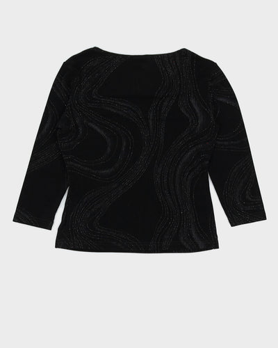 Y2K 00s Proportion Petite Black Glittery Top - XS