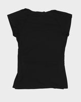 Black Y2K Cowl Neck Top - XS
