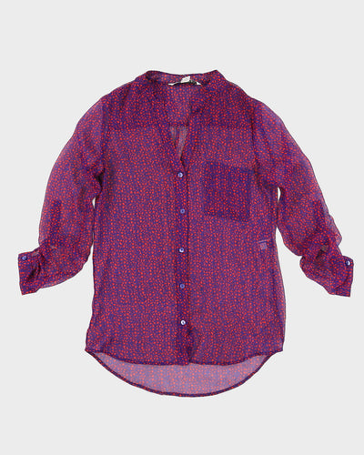 Diane Von Furstenberg Purple Silk Blouse - S