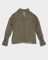 Vintage 90s Holt Renfrew Silk Houndstooth Shirt - S/M