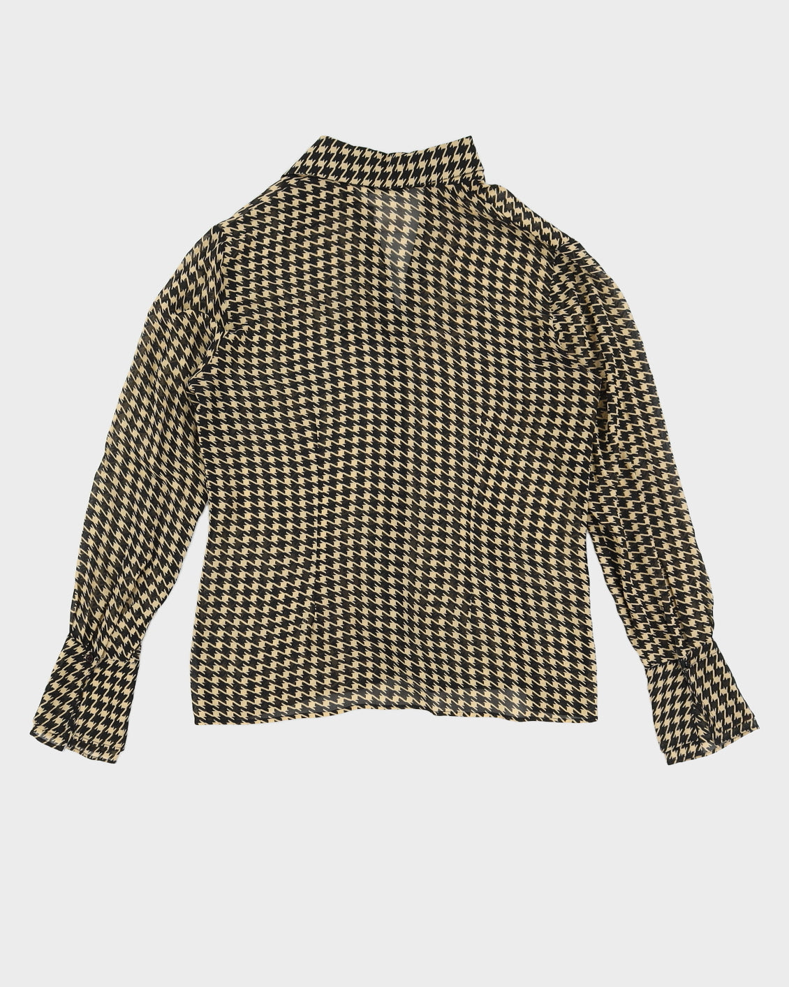 Vintage 90s Holt Renfrew Silk Houndstooth Shirt - S/M