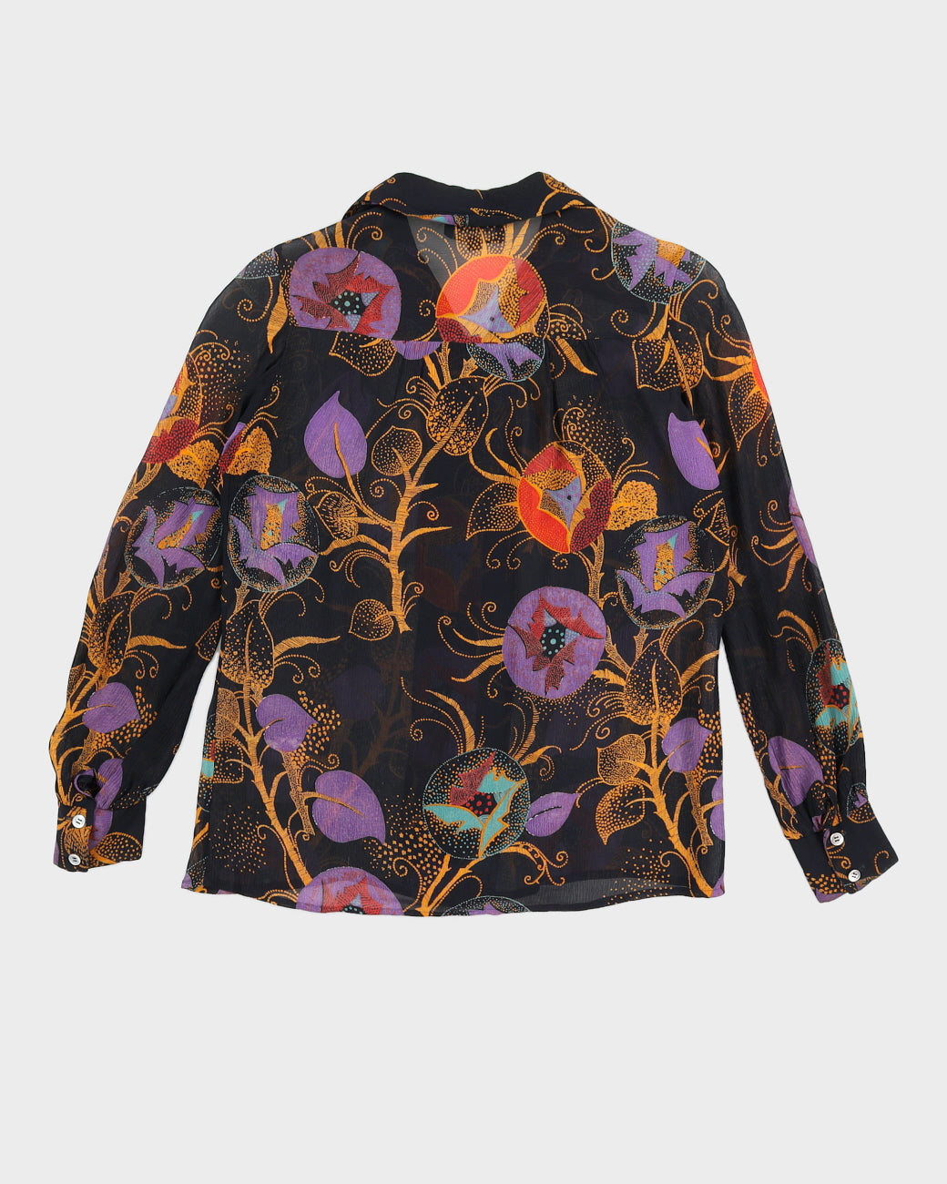 Vintage 80s Franck Olivier Floral Silk Shirt - M/L