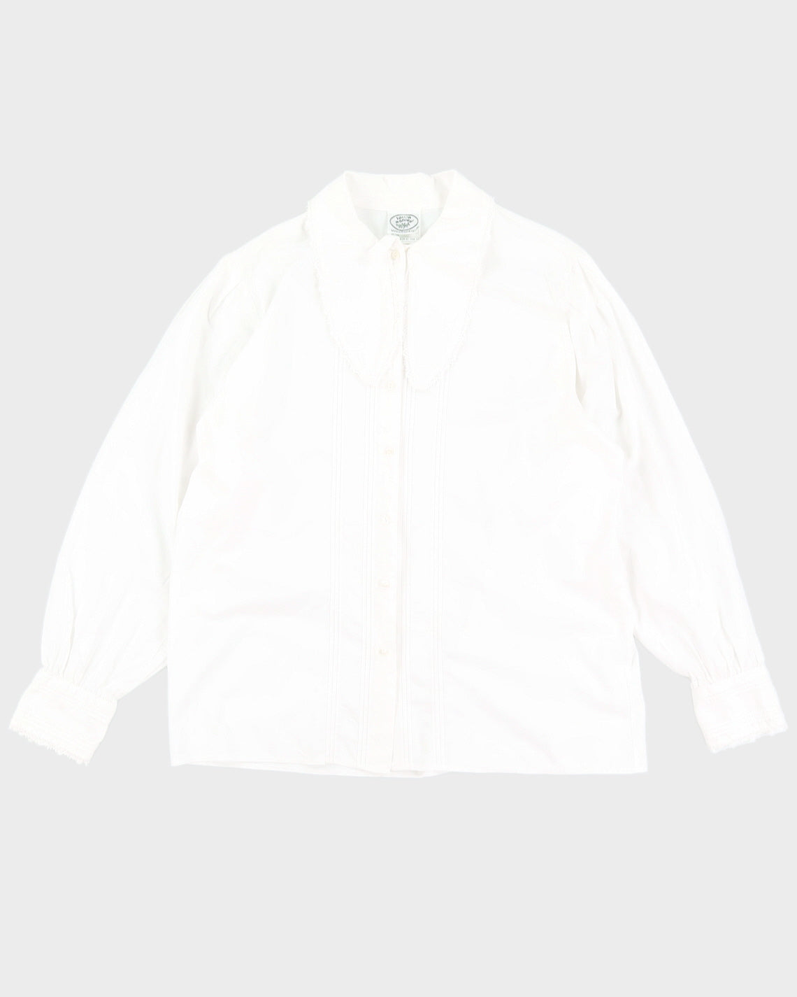 Vintage 90s Laura Ashley White Cotton Blouse - XL