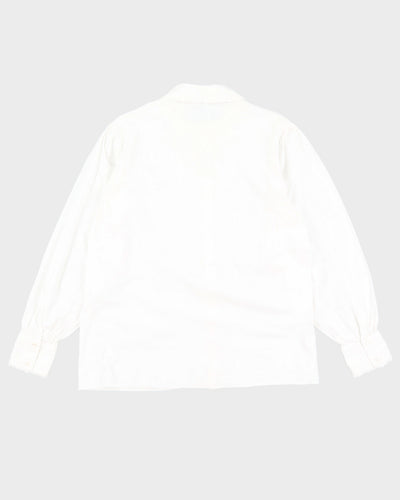 Vintage 90s Laura Ashley White Cotton Blouse - XL