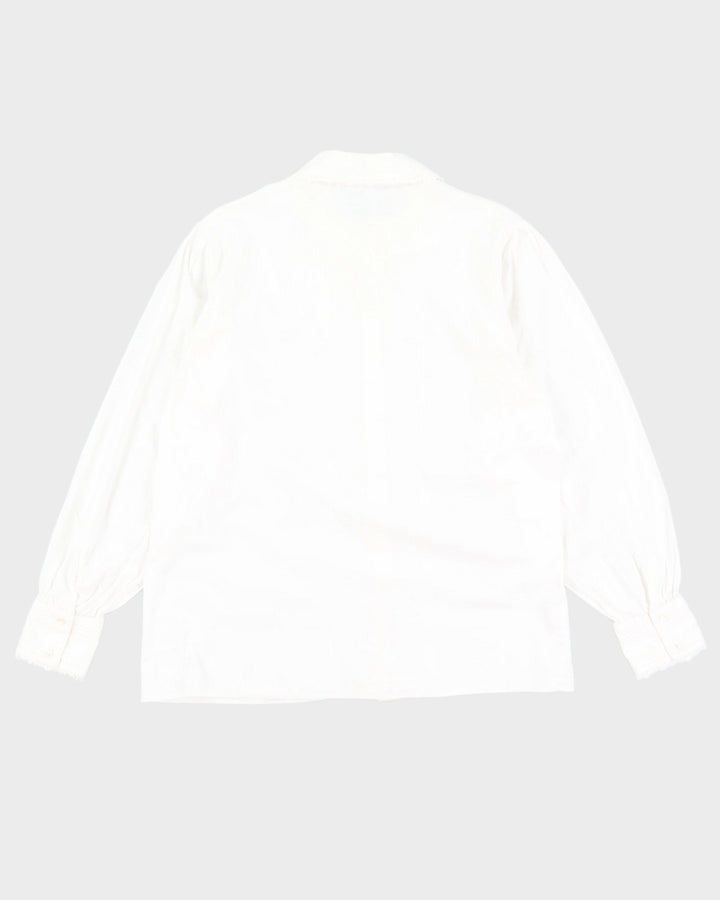 Vintage 90s Laura Ashley White Cotton Blouse - XL