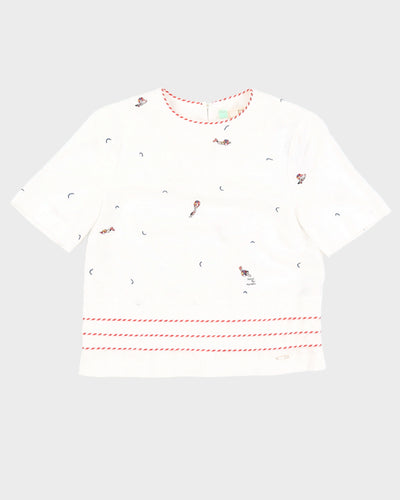Ted Baker Linen Embroidery Top - S/M