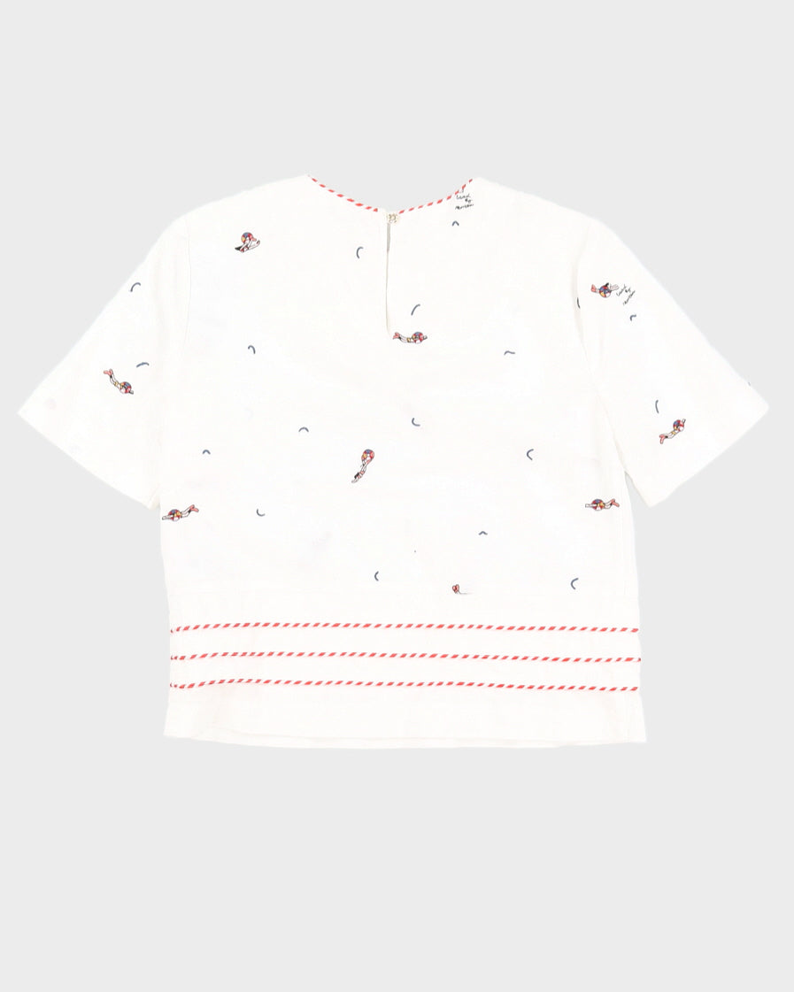 Ted Baker Linen Embroidery Top - S/M